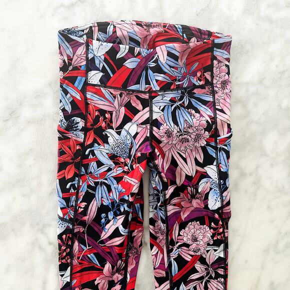 Lululemon Speed Up Crop *21" 4 Lush Lillies Multi #W6AL4S Luxtreme Run Gym - Picture 2 of 6